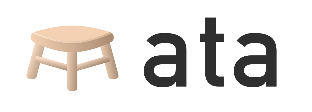 ATA’s stool illustration and wordmark
